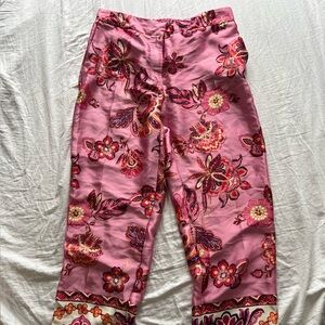 Zara Pink Floral Trousers